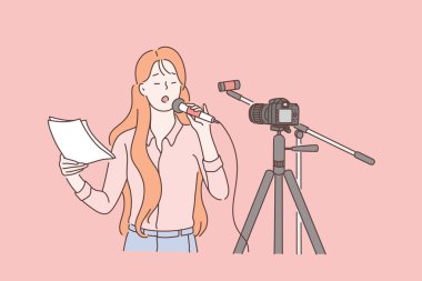 Gazeteci, video kast konsepti stajyeri