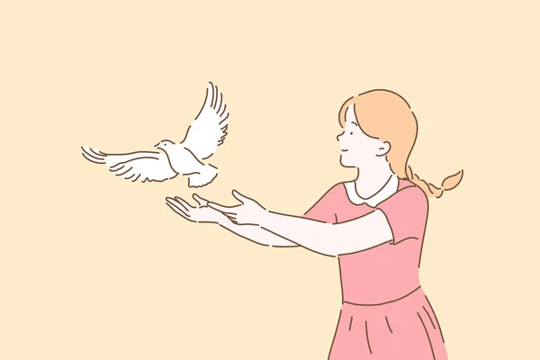 Symbole de paix, concept de métaphore de liberté — Image vectorielle