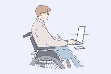 Engellilik, iş, serbest meslek, iş, internet konsepti