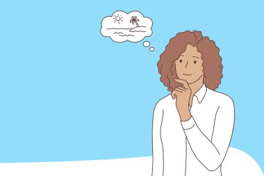 İş, rüya, tatil, düşünme konsepti