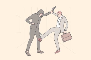 İş, soygun, suç, dövüş konsepti