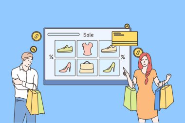 Çevrimiçi ödeme, teknoloji, alışveriş, satış kavramı