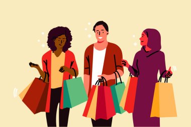 Alışveriş, hobi, arkadaşlık, ticaret, satış konsepti