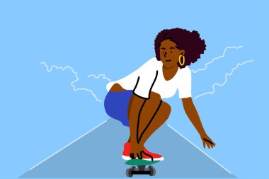 Kaykay, spor, eğlence, yaz tatili konsepti.