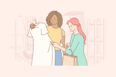 Arkadaşlık, alışveriş, eğlence, moda, güzellik konsepti