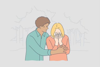 Çift, destek, depresyon, zihinsel stres, hüsran konsepti