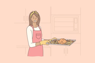 Yemek, yemek, hobi, ev işi kavramı
