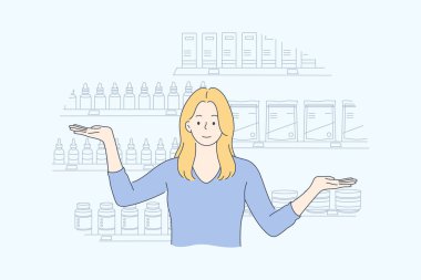 Sağlık, bakım, ilaç, sunum, reklam, eczane konsepti