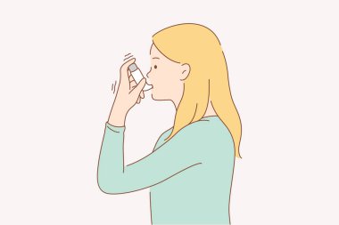 Sağlık, bakım, hastalık, sorun, astım konsepti