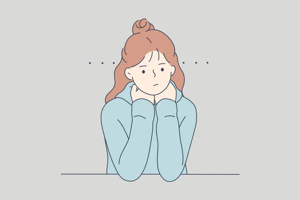 Duygu, yüz, ifade, zihinsel stres, depresyon, can sıkıntısı, hüsran, yorgunluk konsepti.