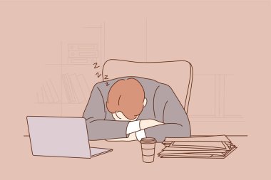 Depresyon, aşırı çalışma, uyku, stres, aşırı yükleme, iş konsepti
