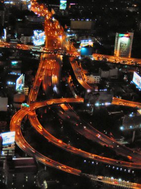Bangkok, Tayland gece görünümü