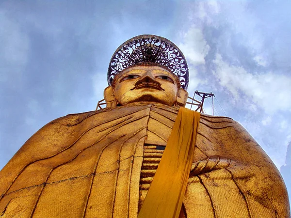 Velmi Vysoká Socha Buddhy Bangkoku — Stock fotografie