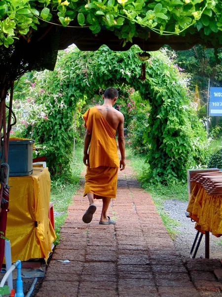 Moine Bouddhiste Ayutthaya Thaïlande — Photo