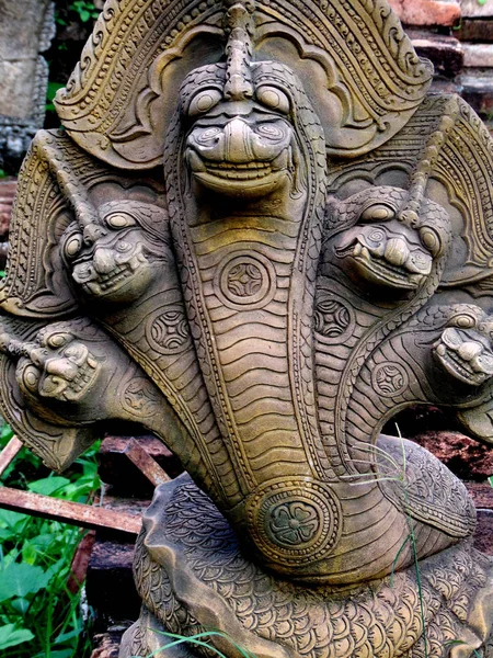 Estátua Naga Ayutthaya Bangkok Tailândia Ásia — Fotografia de Stock