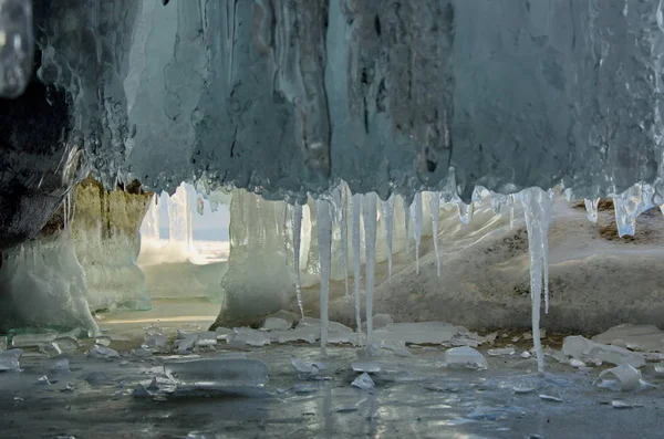 Rusland Oost Siberië Geweldige Fantasievolle Ijs Stromen Van Het Baikalmeer — Stockfoto