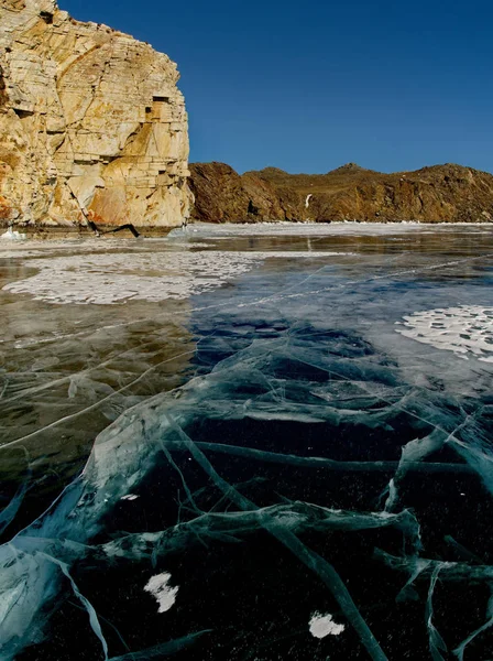 러시아 시베리아입니다 바이칼의 얼음의 독특한 아름다움 — 스톡 사진
