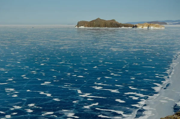 Россия Восточная Сибирь Уникальная Красота Прозрачного Льда Байкала — стоковое фото