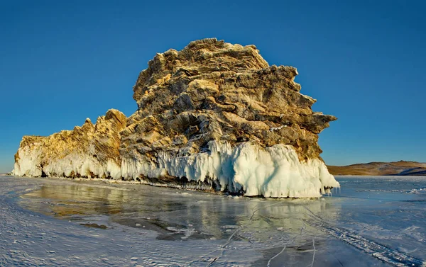 Rusland Oost Siberië Unieke Schoonheid Van Transparante Ijs Van Het — Stockfoto