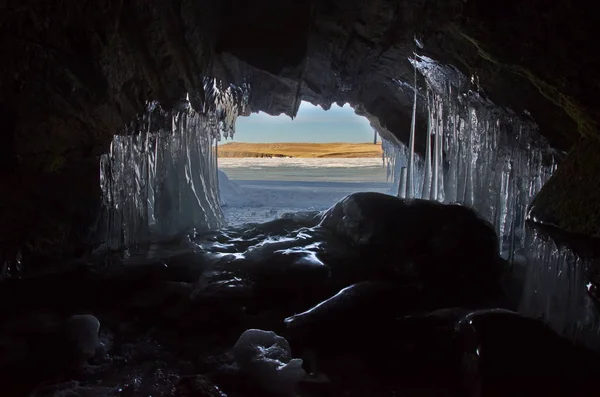 Russia Eastern Siberia Lake Baikal Ice Caves Olkhon Island Small — Stock Photo, Image
