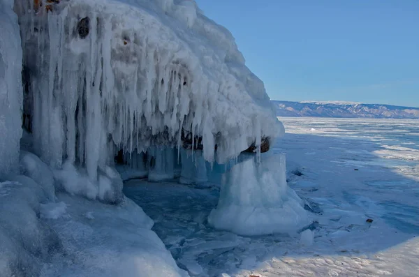 Oroszország Kelet Szibéria Bajkál Kis Tenger Olkhon Island Ice Barlangjai — Stock Fotó