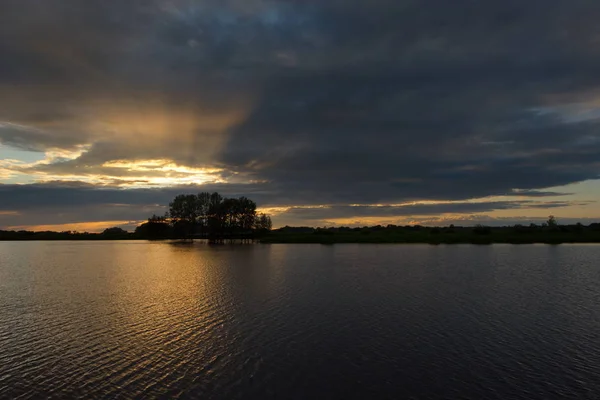 Rusland West Siberië Zomer Zonsondergang Buurt Van Het Dorp Van — Stockfoto