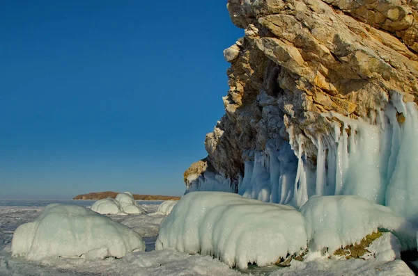 Rusya Doğu Sibirya Deniz Baykal Şaşırtıcı Hayali Buz Akıntıları — Stok fotoğraf