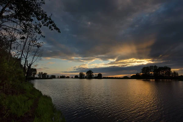 Russland Westsibirien Sommersonnenuntergang Der Nähe Des Dorfes Malyshevo — Stockfoto