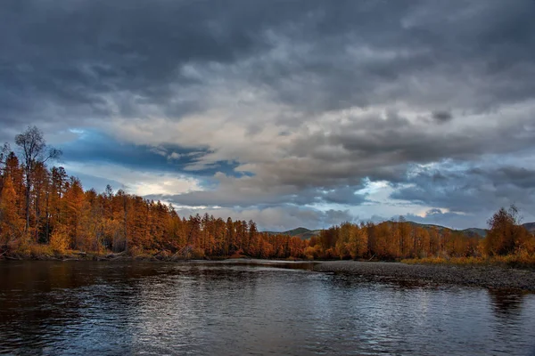 Russia Far East Colours Autumn Cold Water Rivers Magadan — Stock Photo, Image