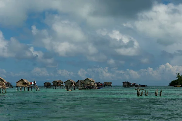 Malesia Orientale Calma Nel Villaggio Pescatori Mare Zingari — Foto Stock