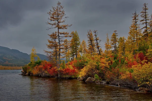 Russia Magadan Amazing Beauty Autumn Far East Lake Maxi — Stock Photo, Image