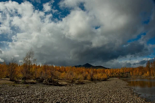 Rosja Dalekiego Wschodu Barwy Jesieni Zimnej Wody Rzek Magadan — Zdjęcie stockowe