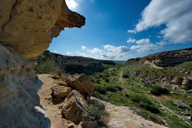 Batı Kazakistan. Hazar Denizi'nin Doğu kıyısında. Kanyon Saura Mangışlak Yarımadası