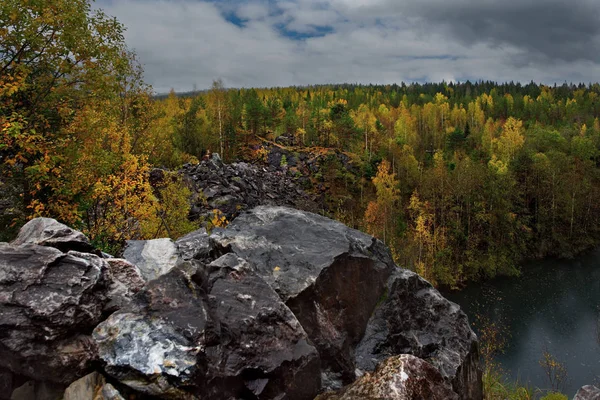Resa Genom Ryssland Huvudsakliga Marmor Karriär Karelen Ruskeala Mountain Park — Stockfoto