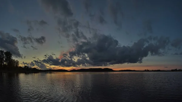 Rússia República Carélia Pôr Sol Outono Ladoga Costa Noroeste Lago — Fotografia de Stock
