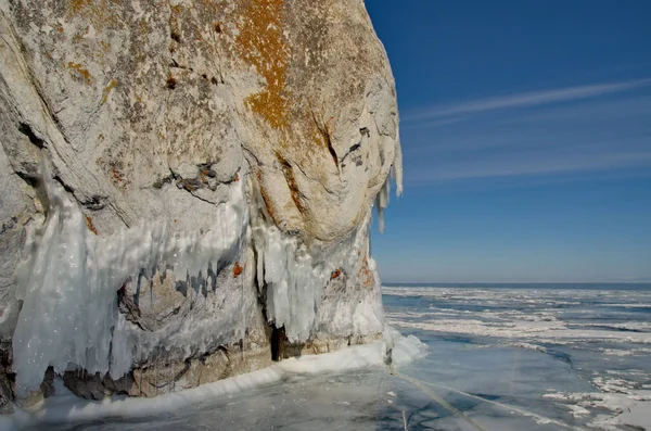 Russia Siberia Orientale Fine Inverno Sull Isola Olkhon Lago Baikal — Foto Stock