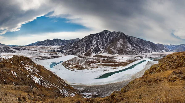 Russia Mountain Altai Katun River Chui Tract Village Maly Yaloman — Stock Photo, Image