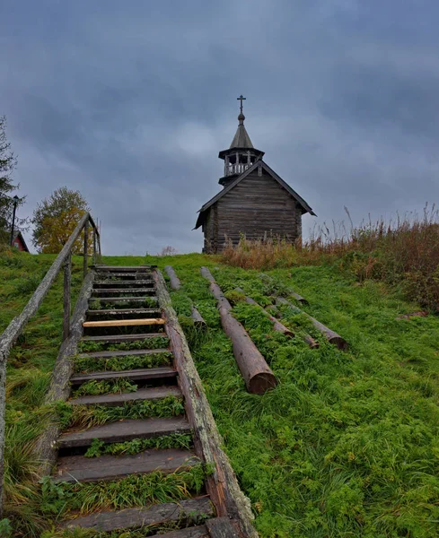 Rússia Carélia Igreja Ortodoxa Antiga Margem Lago Ladoga Construída Madeira — Fotografia de Stock