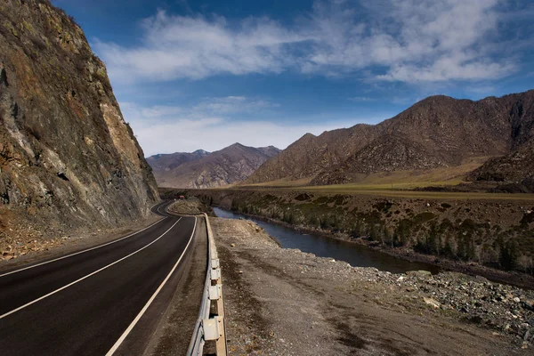 Russie Montagne Altaï Autoroute Chui Est Considérée Comme Belle Autoroute — Photo