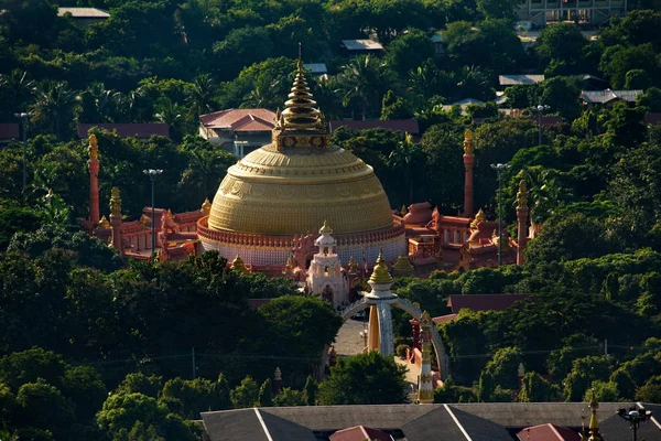 Myanmar Vue Des Temples Bouddhistes Depuis Une Pagode Ponya Shin — Photo