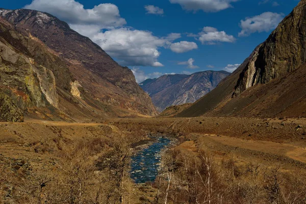 Rosja Góry Ałtaj Dolina Rzeki Chulyshman Sercu Wioski Balykcha — Zdjęcie stockowe