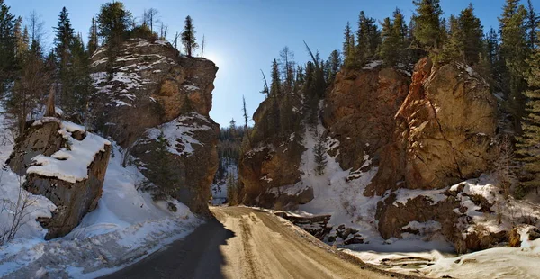Rusia Montaña Altai Carreteras Aktash Ulagan Área Garganta Puerta Roja — Foto de Stock