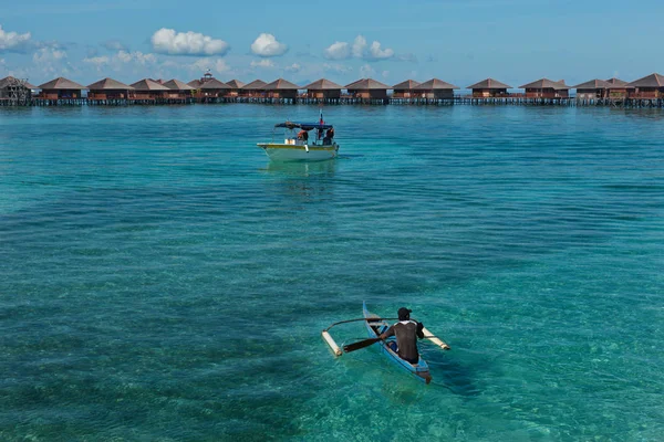 Malesia Sulla Pittoresca Isola Mabul Sono Centri Immersione Con Una — Foto Stock
