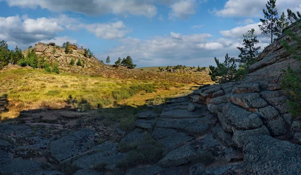 Kelet Kazahsztáni Ősi Mountains Nemzeti Park Bayanaul Található Végtelen Sztyepp — Stock Fotó