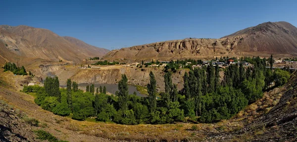 Tádžikistán Horská Řeka Zaravshan Podél Dálnice Mezi Súghdem Dushanbe — Stock fotografie
