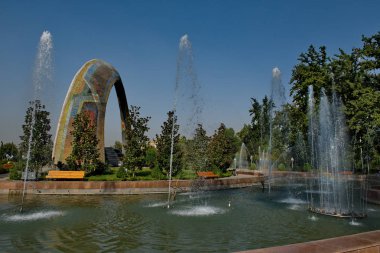 Tacikistan. Central Park 'ın başkenti Dushanbe' de 