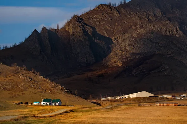 Russie Sud Sibérie Occidentale Montagne Altaï Coucher Soleil Expressif Périphérie — Photo