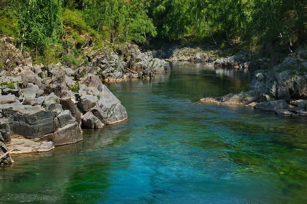 Russie Montagne Altaï Canyon Rocheux Maiden Baths Sur Rivière Kumir — Photo