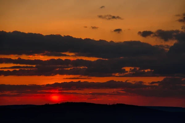 Russie Sud Sibérie Occidentale Ciel Soir Sur Les Champs Infinis — Photo