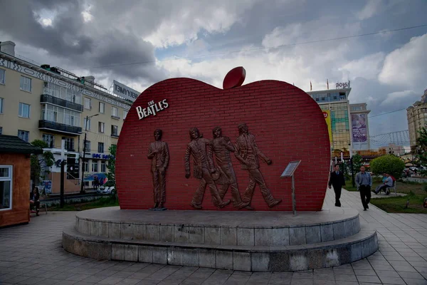 Ulaanbaatar Mongolia Junio 2015 Monumento Gran Banda Rock Beatles Parque — Foto de Stock